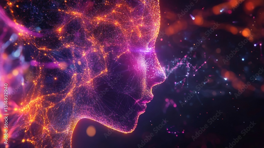 Poster visualize machine learning algorithm tech lab article digital world futuristic innovative concepts