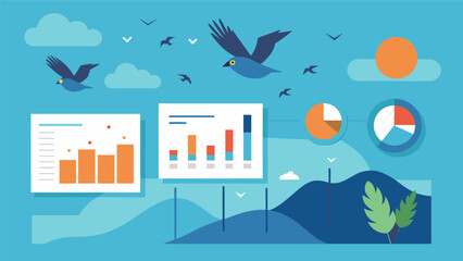 The analysis of data collected from bird migration patterns provides insight into changes in climate and the impacts on bird populations.. Vector illustration