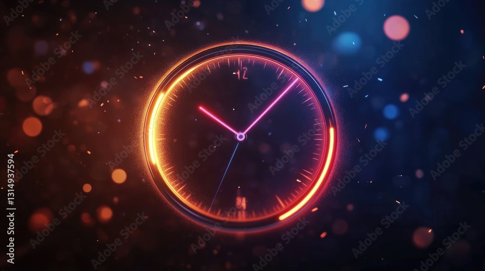 Poster countdown timer with a glowing interface on a dark background, symbolizing urgency.