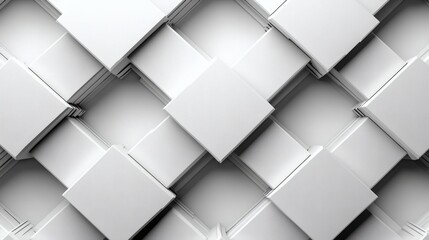 Fototapeta premium Abstract White Interlocking Square Pattern