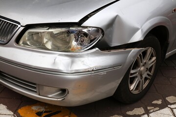 Damaged car front in Malaysia