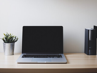 Fototapeta premium laptop on desk