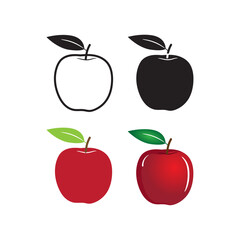 Apple icon isolated vector template and illustration, color drawing sign, symbol