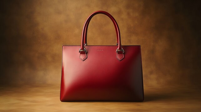 Elegant red handbag on a warm background.