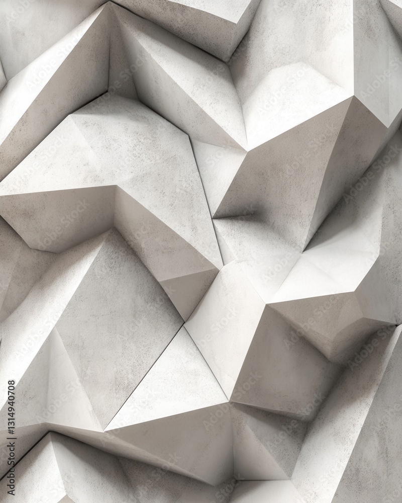Aufkleber abstract geometric concrete wall texture with sharp angles and neutral tones for modern design and a
