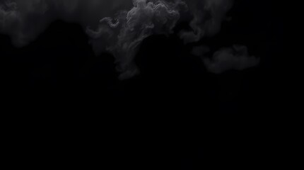 Fototapeta premium Dramatic Smoky Sky: An ominous image of smoky clouds against a stark black expanse, the swirling forms evoke feelings of mystery and impending change. 