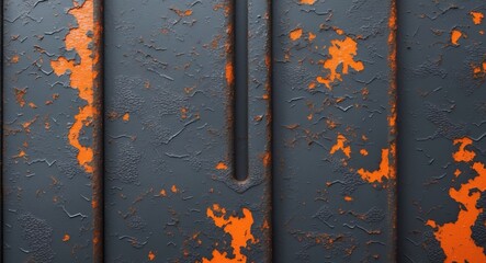 Abstract Dark Metal Texture With Orange Rust