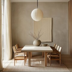 A Well Lit Dining Room with a Table and Chairs