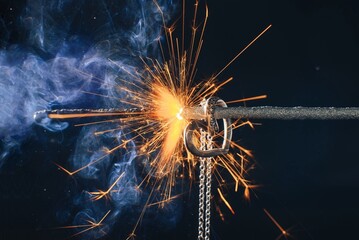 sparkler on black background