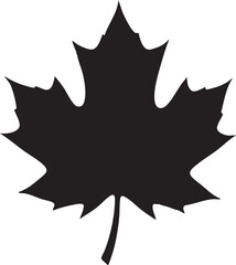 Silhouette maple. Hand drawn autumn vector illustration. 