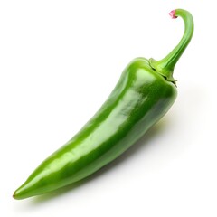 Green chili pepper isolated on white background
