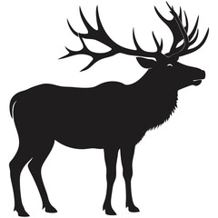 a vector silhouette of a large bull elk bugling