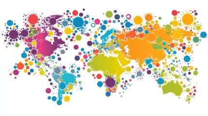 Fototapeta premium Global connectivity concept with digital devices linked through a virtual network.