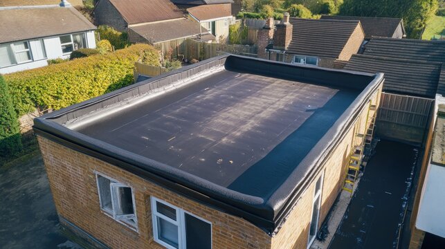 Modern flat roof installation on a residential building