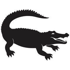 crocodile silhouette vector art