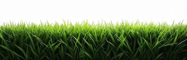 Fototapeta premium A bright and crisp close-up of lush green grass, perfect for eco-friendly designs, spring themes, outdoor events, or minimalistic layouts with plenty of white space.