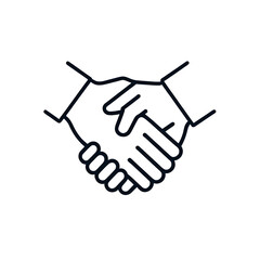 Obraz premium Handshake icon Simple thin outline