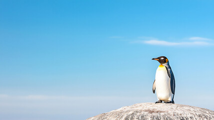 Fototapeta premium natural light P Silhouette of a penguin stand