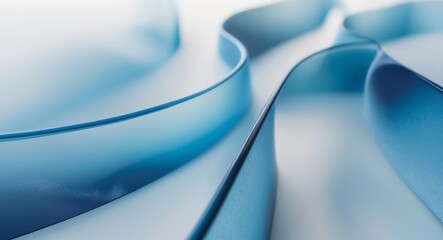 Fototapeta premium Abstract blue curved glass background wallpaper texture for modern design.