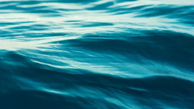 Calm blue ocean waves gently rolling under a clear sky during daylight hours near the shore
