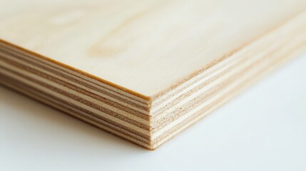 Close-Up of Plywood Corner Showing Layered Construction for Material Study and Analysis of Wood Grain Patterns in Architectural Applications