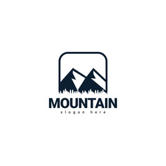 Mountain logo vector. Mountain outdoor silhouette abstract background icon design