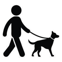 person with dog vector icon