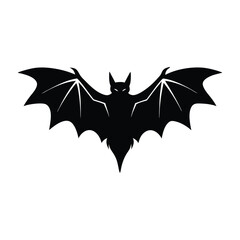 Bat flying with wings fully extended silhouette design