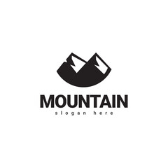 Mountain logo vector. Mountain outdoor silhouette abstract background icon design