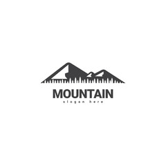 Mountain logo vector. Mountain outdoor silhouette abstract background icon design