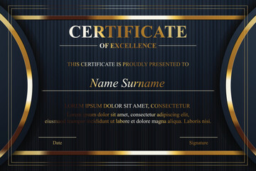 Gold-Accented Excellence Certificate Template