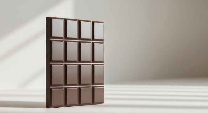 A bar of milk chocolate displaying its segmented structure