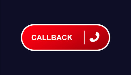 A red callback button with a phone icon symbolizes communication and offers customer support functions.