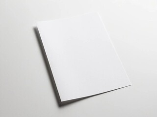Blank white paper mockup on white background