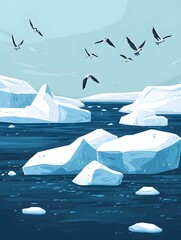 The Arctic iceberg shimmering with diamond light under the sunshine