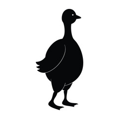 Gander walking with chest puffed out silhouette on white design