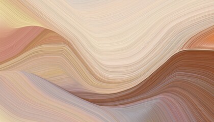 decorative designed horizontal banner with light gray bisque and pastel brown colors very dynamic curved lines with fluid flowing waves and curves