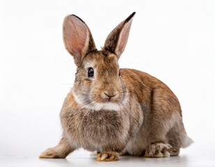 Obraz premium rabbit is sitting on white background