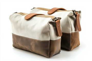 Obraz premium Travel toiletry bag with practical design showcased from front and back views