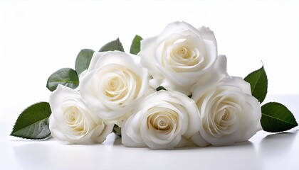 Obraz premium white roses on white background