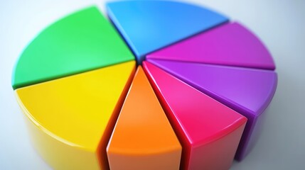 Obraz premium Pie chart with different market sectors and business expansion plans.