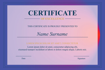 Gradient Excellence Certificate Template Design