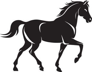 horse silhouette isolated on white