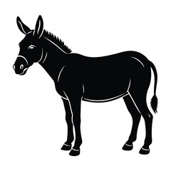 Mule standing with sturdy legs and short mane silhouette design