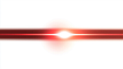 Glowing red blurred horizontal line on white background