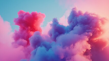 Vibrant Cotton Candy Clouds in a Colorful Sky
