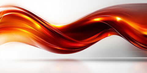 Naklejka premium Red abstract wavy lines on a white background