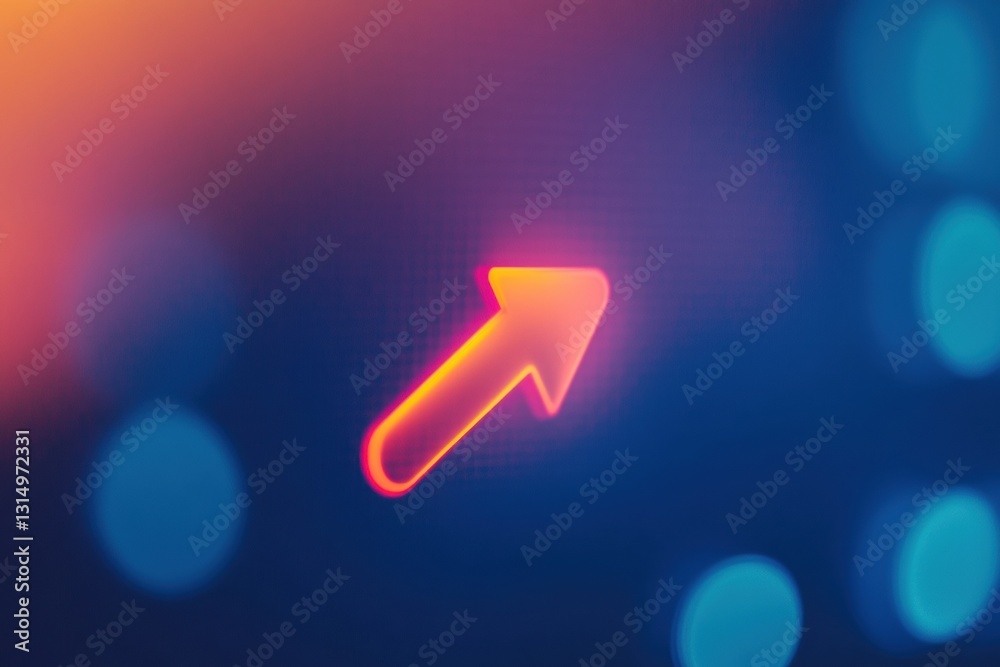 Aufkleber Minimalistic cursor icon over a soft gradient background inviting tech service innovation at any time