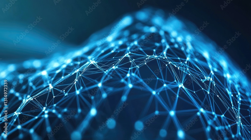 Poster wireless networking technology visualizing futuristic d data transfers.