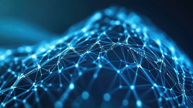 Wireless networking technology visualizing futuristic D data transfers.